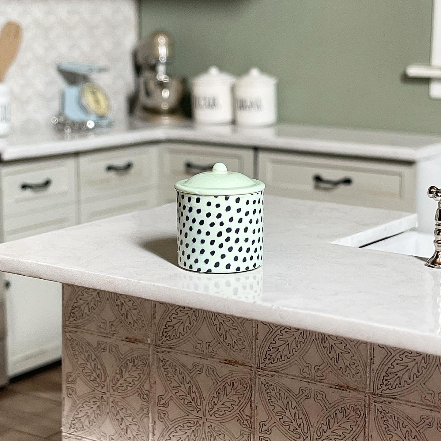 Mint Speckle Canister