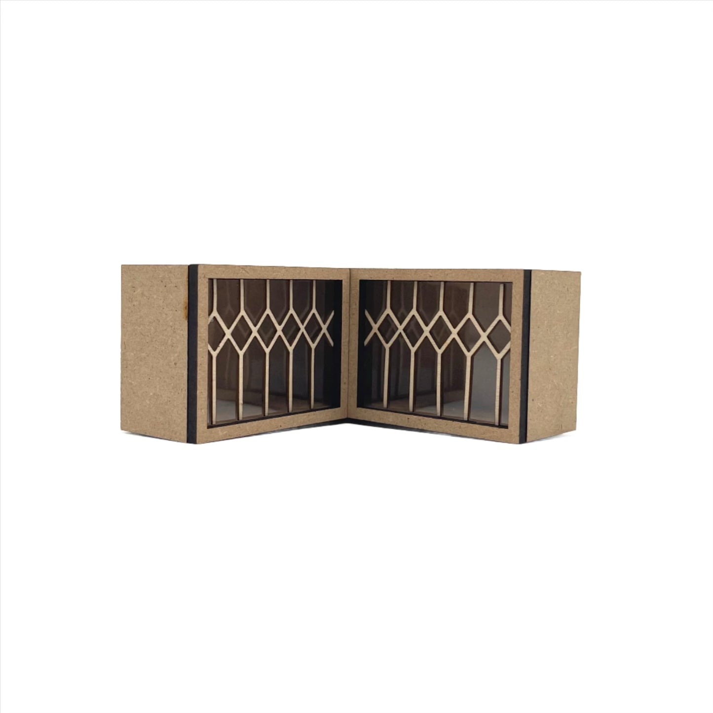 Corner Upper Half Cabinet, Leaded Glass