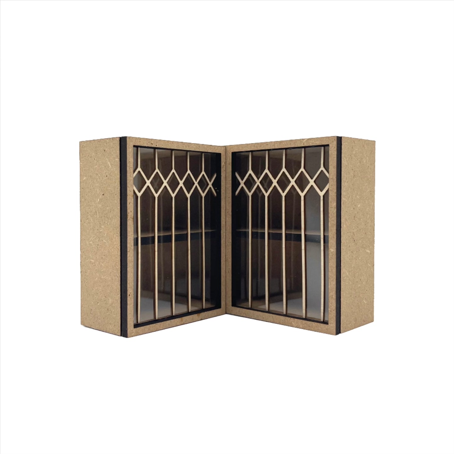 Corner Upper Cabinet, Leaded Glass