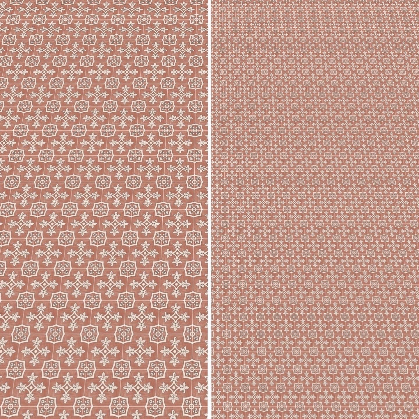 Rusty Red and Cream Paper Tile