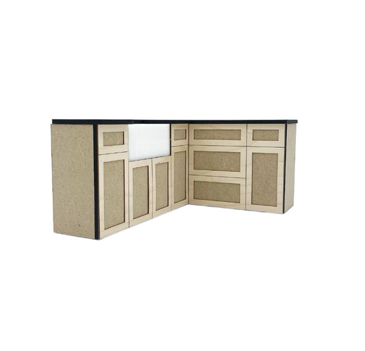 Long Corner Cabinet with Sink, Shaker